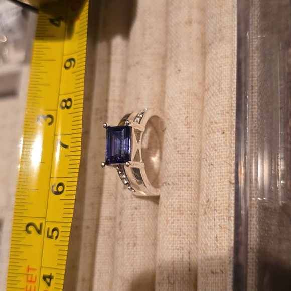 FASHION JEWELRY PURPLE AND SILVERTONE RING SIZE 7 - Picture 10 of 12